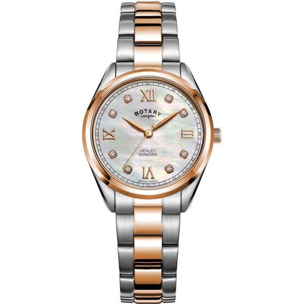 Rotary Henley Watch Ladies Silver / Rose Gold LB05112/41/D - WatchStatus Ltd