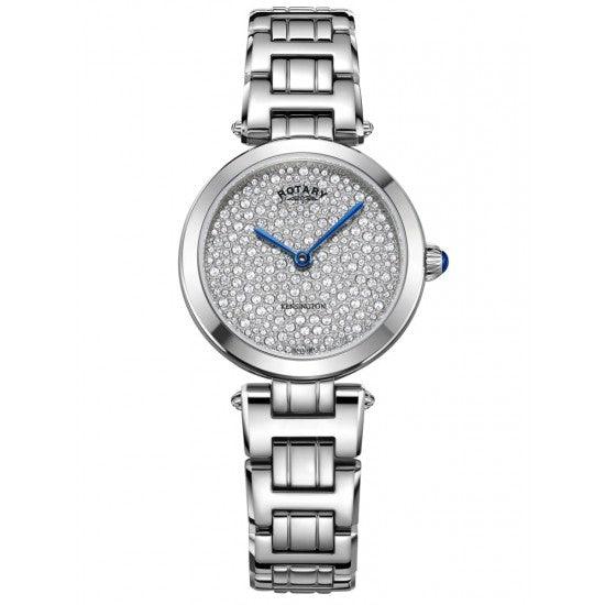 Rotary Kensington Watch Ladies Silver Crystal LB05190/33 - WatchStatus Ltd