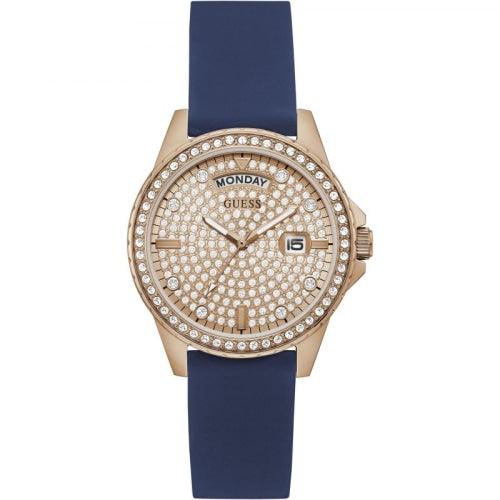 Guess Lady Comet Ladies Blue Silicone 38mm Watch GW0358L1 - Watches