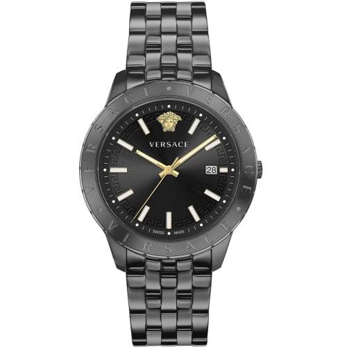 Versace VE2C00621 Men’s Univers Black/Gold 43mm Stainless Swiss Watch - Watches