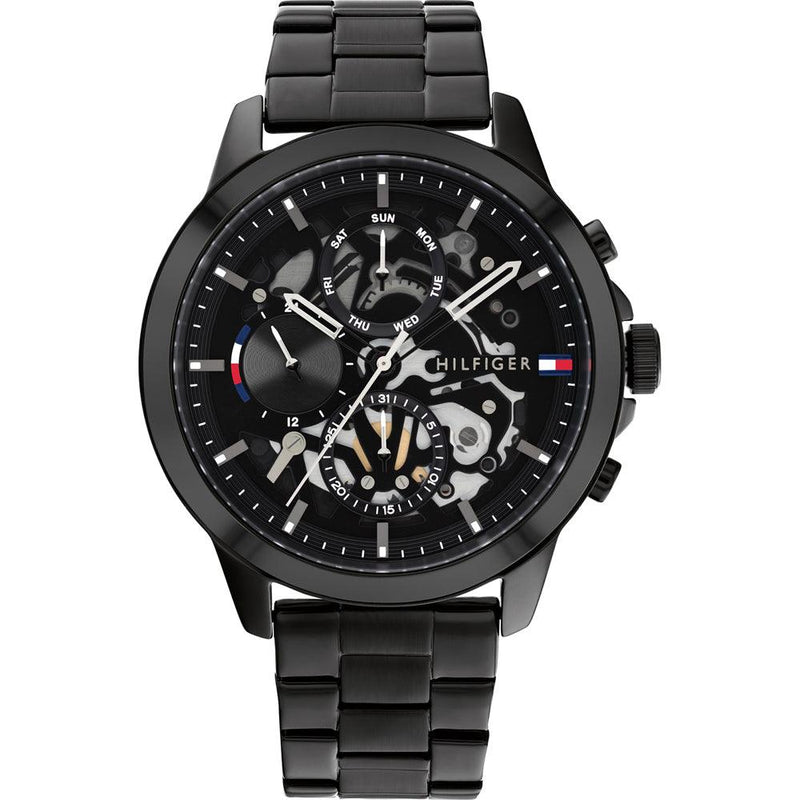 Tommy Hilfiger Men's Watch Black Skeleton 1710478 - WatchStatus Ltd