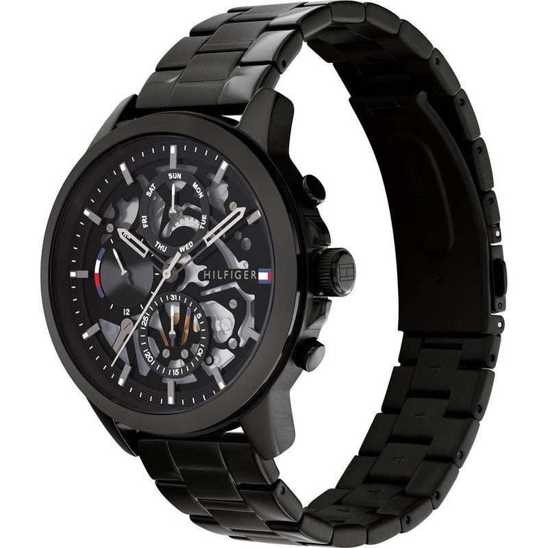 Tommy Hilfiger Men's Watch Black Skeleton 1710478 - WatchStatus Ltd