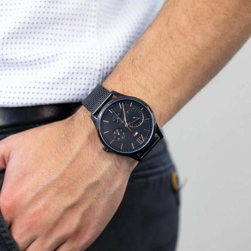 Tommy hilfiger damon watch black hotsell