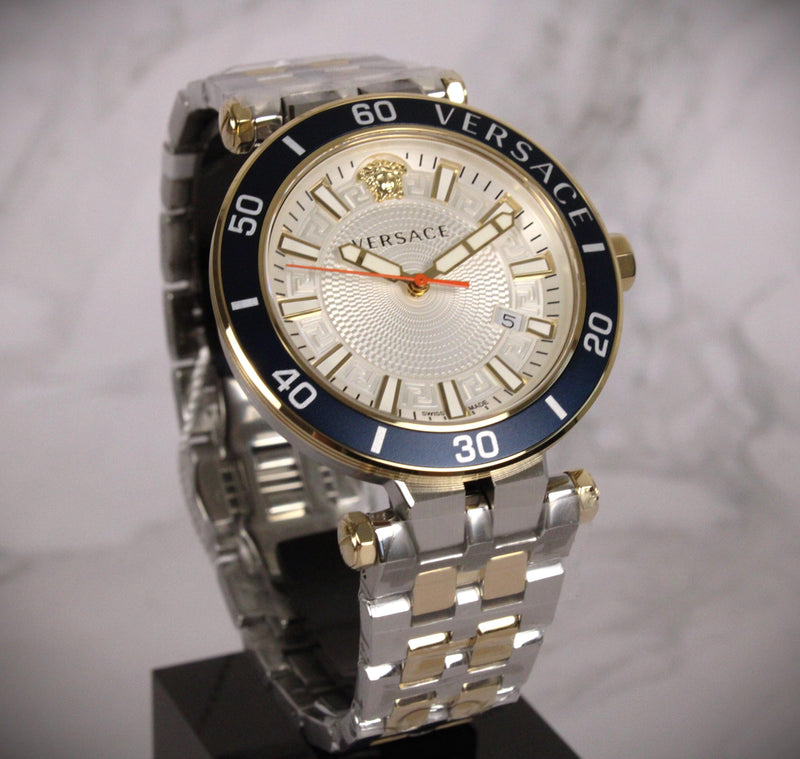 Versace Z3-Greca Sport Watch Men's Silver/Gold VEZ300521 - WatchStatus Ltd