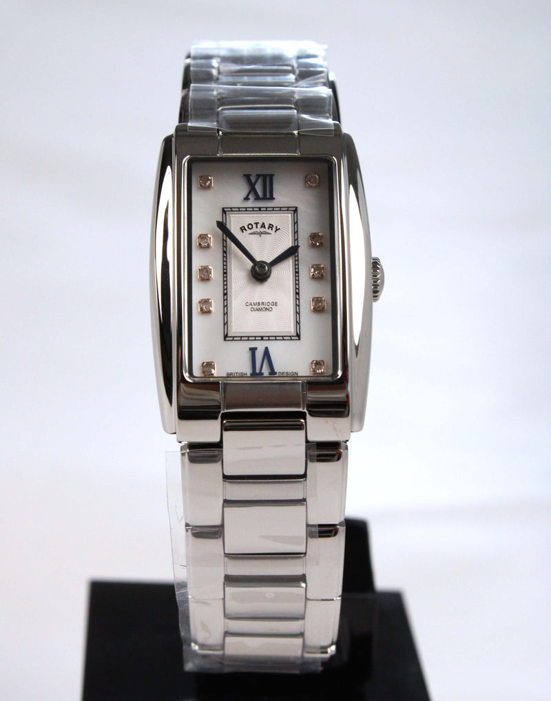 Rotary Cambridge Watch Ladies Silver Rectangular LB05435/07/D - WatchStatus Ltd