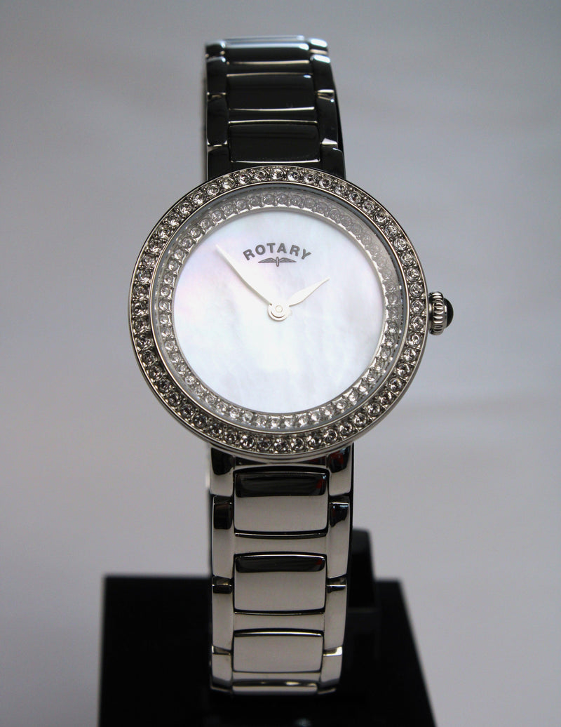 Rotary Cocktail Ladies Watch Silver Crystal LB05085/41L - WatchStatus Ltd