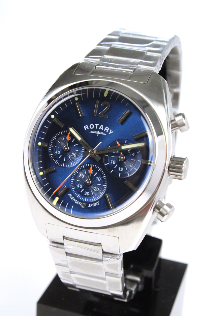Rotary Avenger Sport Men's Watch Silver/Blue Chronograph GB05485/05 - WatchStatus Ltd