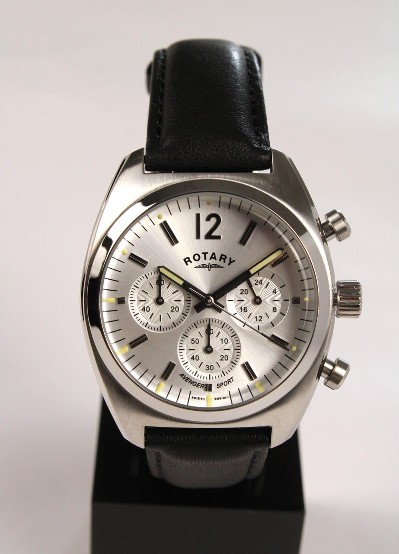 Rotary Avenger Sport Men's Watch Black Leather Chronograph GS05485/59 - WatchStatus Ltd