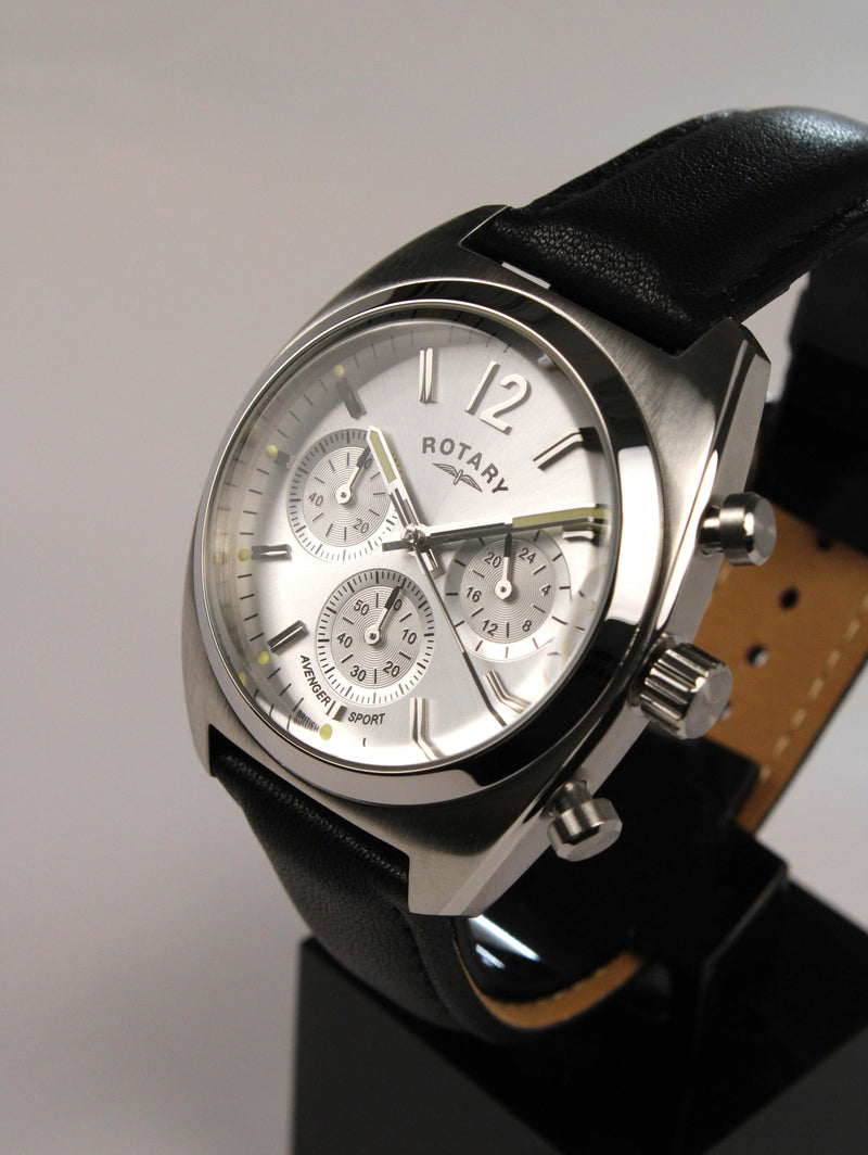 Rotary Avenger Sport Men's Watch Black Leather Chronograph GS05485/59 - WatchStatus Ltd