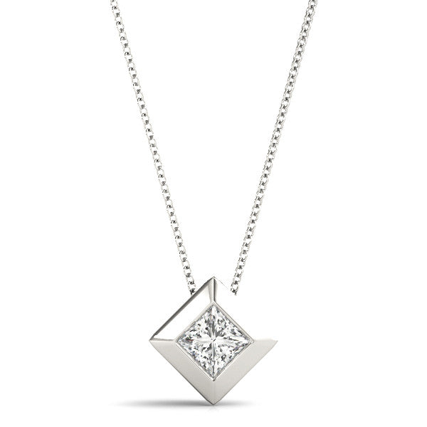 Princess Diamond Solitaire Pendant