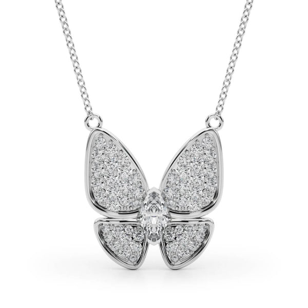 Butterfly Oval Diamond Pavé Pendant
