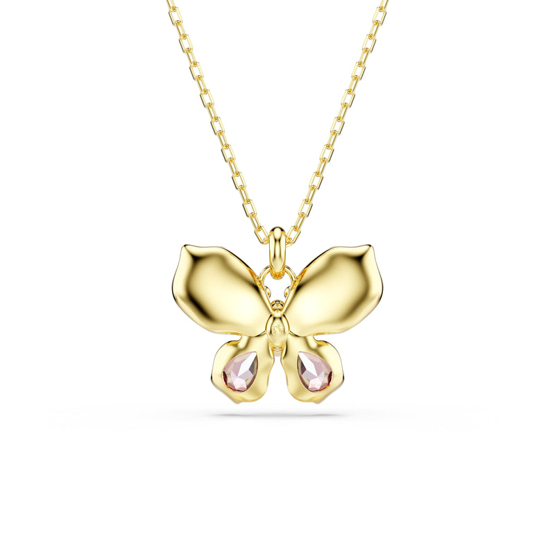 Swarovski Idyllia Butterfly Pendant Necklace Multi-Stone Gold 5709950