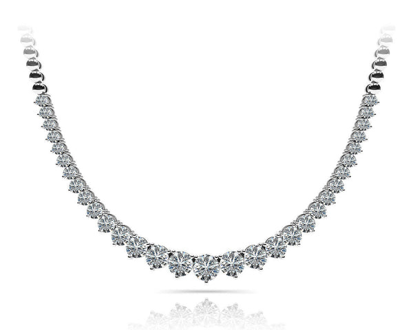 Round Progressive Diamond Half Riviera Necklace