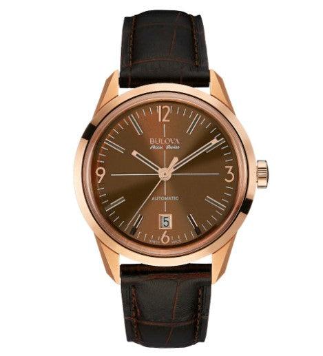 Bulova Accu Watch Men's Brown Leather Automatic 64B124 - WatchStatus Ltd