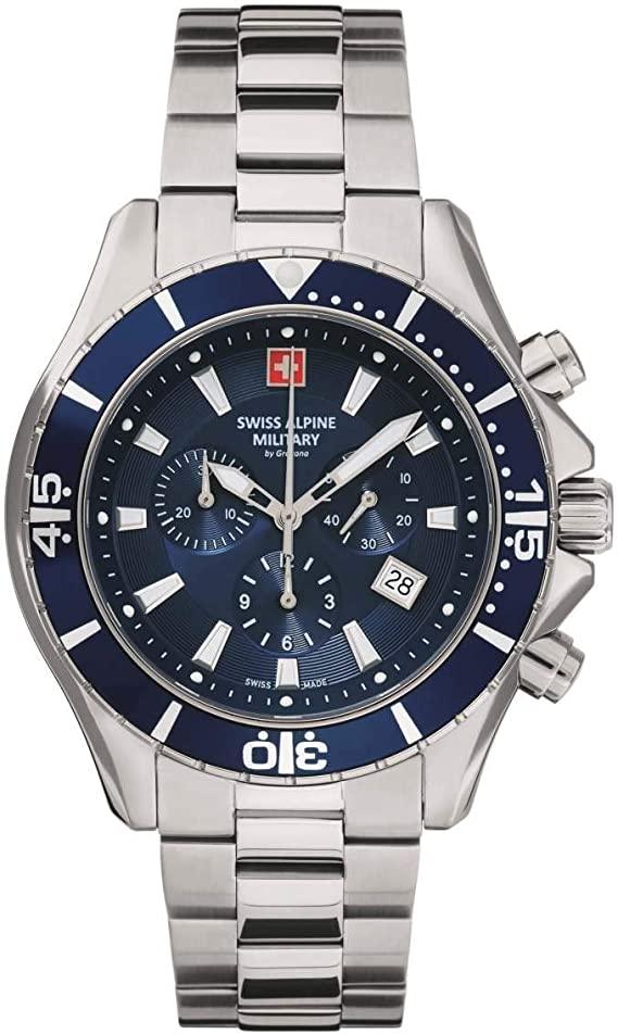 Swiss Alpine Military Chrono Watch Men's Blue Dial 7040.9135 - WatchStatus Ltd