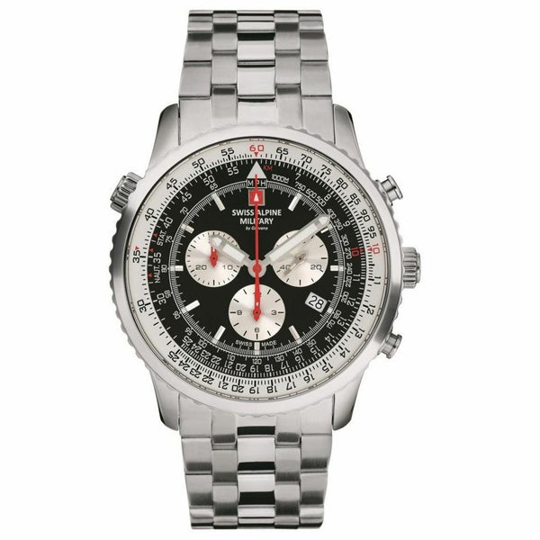 Swiss Alpine Military Men's Watch Silver Chronograph 7078.9137 - WatchStatus Ltd