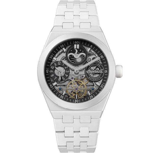 Ingersoll The Broadway Men's Watch White Ceramic Skeleton Automatic I15101