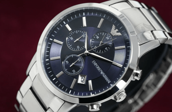 Emporio Armani Renato Men's Blue Dial Chronograph Watch AR11164 - WatchStatus Ltd