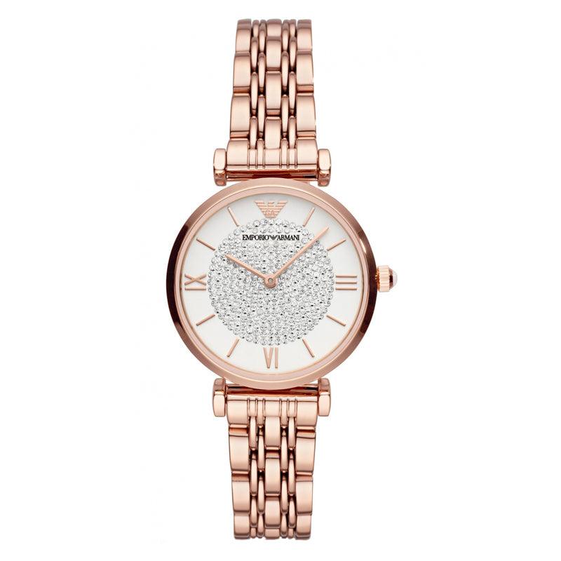 Emporio Armani Gianni Watch Ladies Rose Gold AR11244 - WatchStatus Ltd