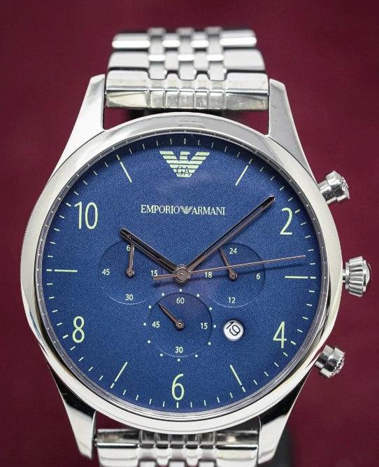Emporio Armani Beta Men's Blue Dial Chronograph Watch AR1942 - WatchStatus Ltd