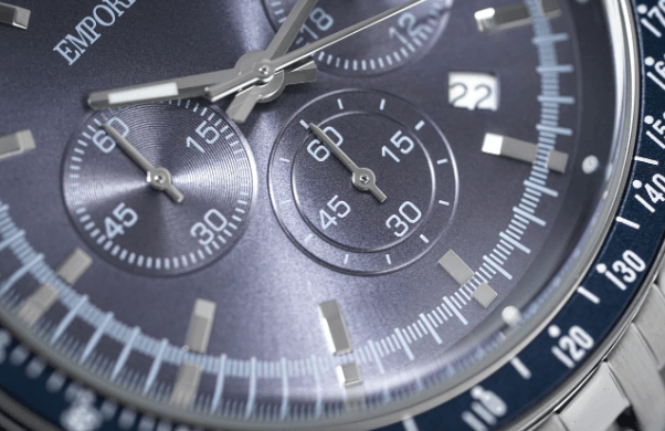Emporio Armani Tazio Men's Blue Dial Chronograph Watch AR6072 - WatchStatus Ltd