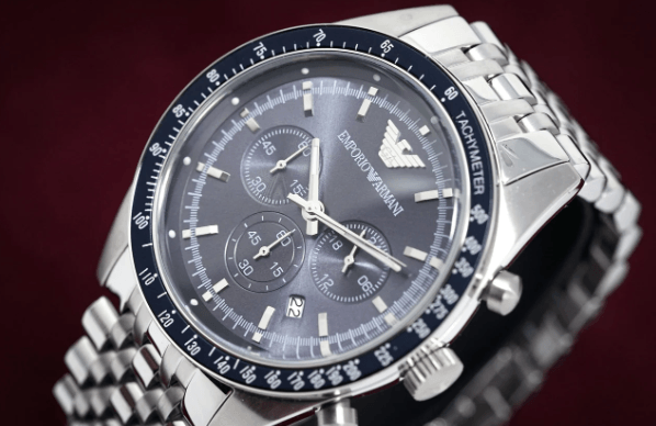 Emporio Armani Tazio Men's Blue Dial Chronograph Watch AR6072 - WatchStatus Ltd