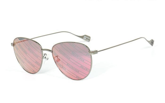 Balenciaga BB0088SK-005 Ladies Pink Logo Lens Sunglasses - WatchStatus Ltd