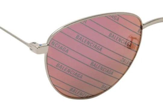 Balenciaga BB0088SK-005 Ladies Pink Logo Lens Sunglasses - WatchStatus Ltd