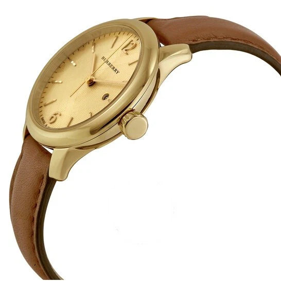 Burberry The Classic Ladies Watch Gold / Brown Leather BU10101