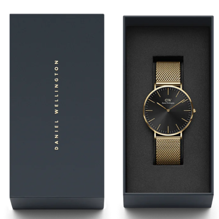 Daniel Wellington Classic Mesh Men's Watch Gold Black Dial DW00100631