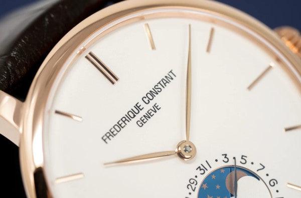 Frederique Constant Slimline Moonphase Watch Men's Rose Gold Automatic FC-705V4S4 - WatchStatus Ltd