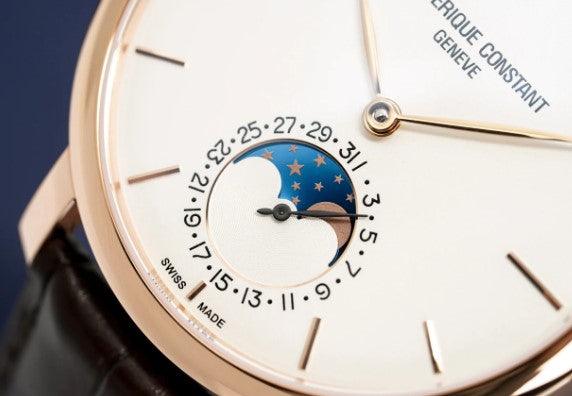Frederique Constant Slimline Moonphase Watch Men's Rose Gold Automatic FC-705V4S4 - WatchStatus Ltd