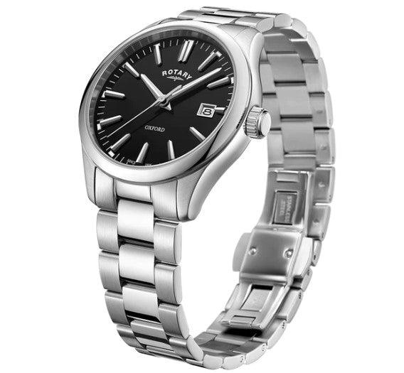 Rotary Oxford Watch Men's Black Silver/Black GB05092/04 - WatchStatus Ltd