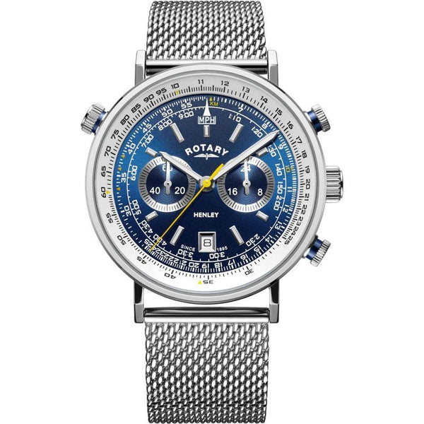 Rotary Henley Pilot Watch Men's Blue Dial Chronograph GB05235/05 - WatchStatus Ltd