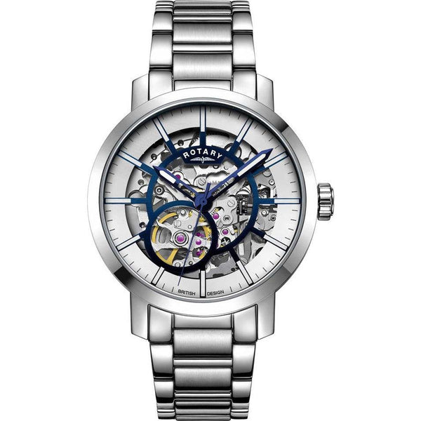 Rotary Greenwich Skeleton Men's Silver Watch GB05356/05 - WatchStatus Ltd