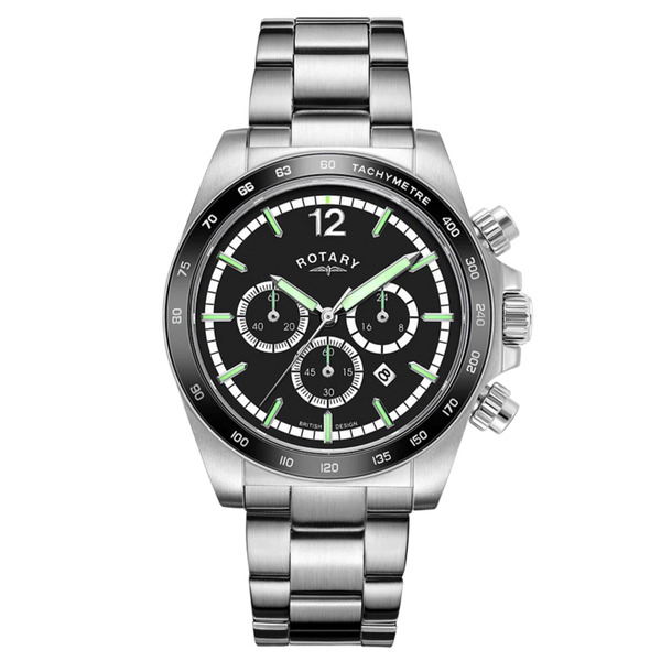 Rotary Henley Watch Men's Silver/Black Chronograph GB05440/04