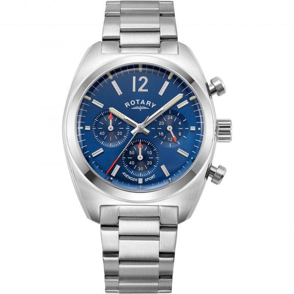 Rotary Avenger Sport Watch Men's Silver/Blue Chronograph GB05485/05 - WatchStatus Ltd