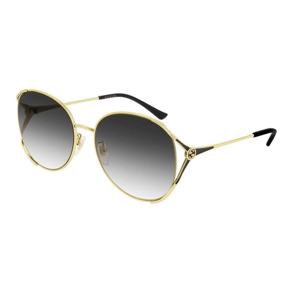 Gucci Ladies Gold Frame Oval Sunglasses GG0650SK-001 - WatchStatus Ltd