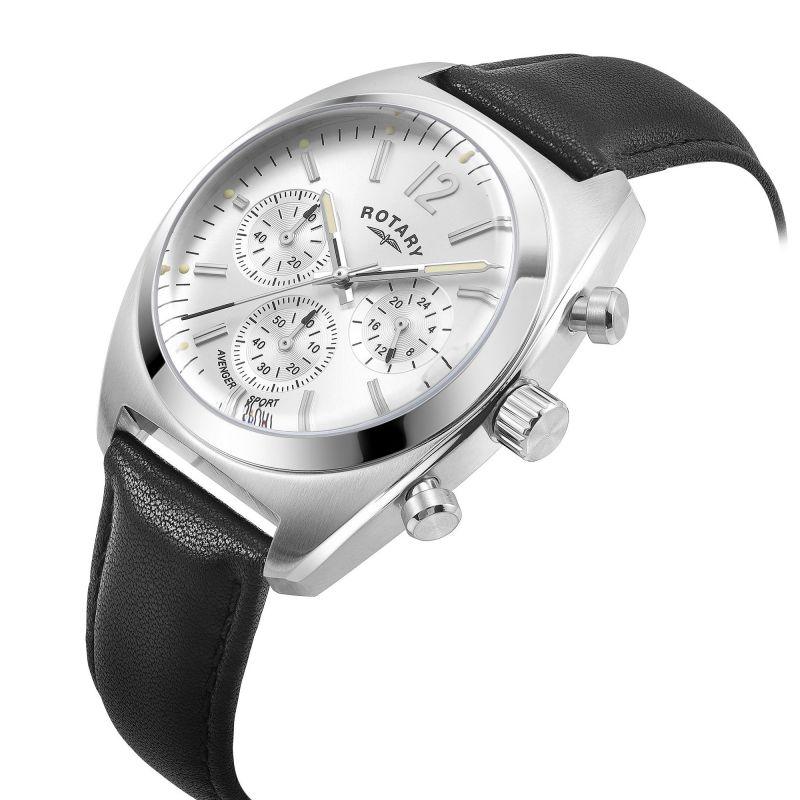 Rotary Avenger Sport Watch Men's Black Leather Chronograph GS05485/59 - WatchStatus Ltd