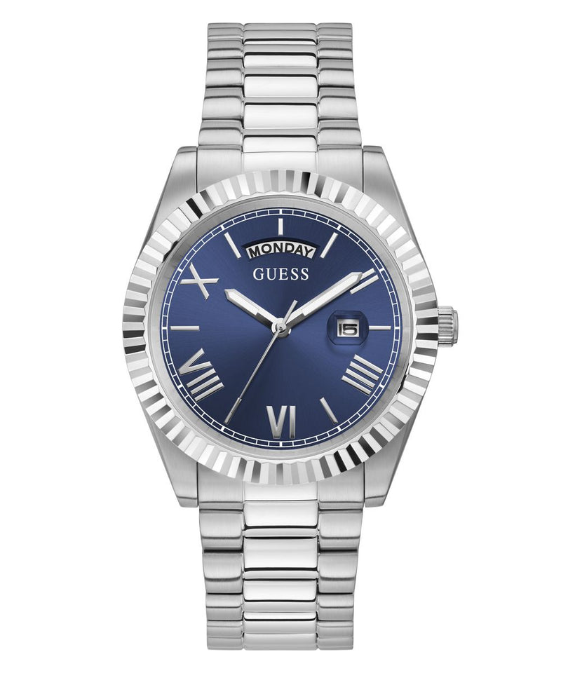 Guess Connoisseur Men's Watch Blue Silver Day/Date GW0265G7