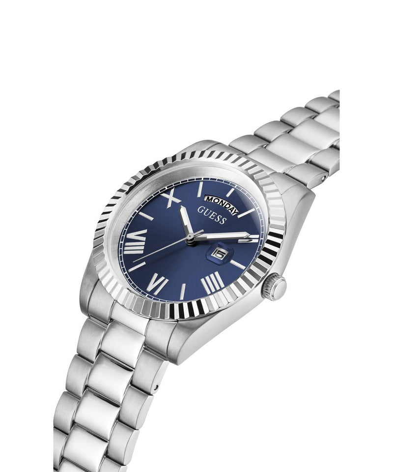 Guess Connoisseur Men's Watch Blue Silver Day/Date GW0265G7