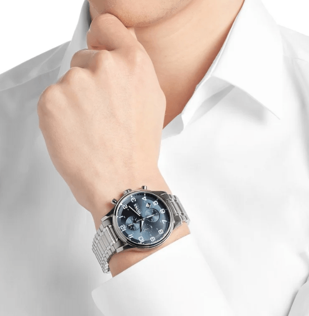 BOSS Aeroliner Men's Watch Silver/Blue Chronograph HB1513183 - WatchStatus Ltd