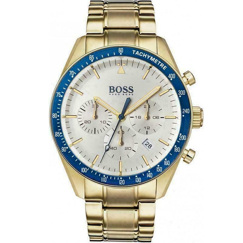 BOSS Trophy Men's Watch Gold Chronograph HB1513631 - WatchStatus Ltd