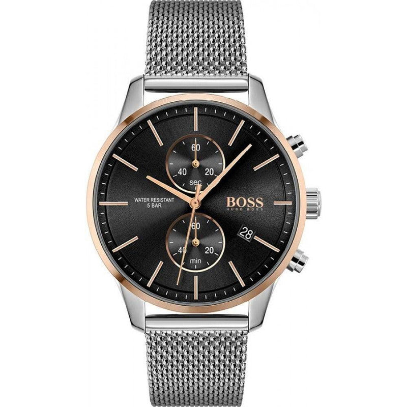 BOSS Associate Men's Watch Silver/Black Chronograph HB1513805 - WatchStatus Ltd