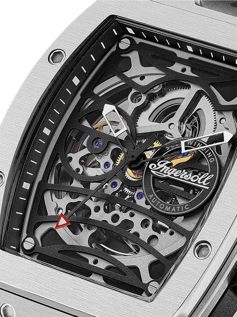 Ingersoll The Challenger Men's Watch Black Silicone Skeleton Automatic I12301