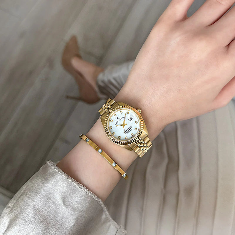 Jacques du Manoir Inspiration Ladies Watch Gold Mother-of-Pearl JWL01203