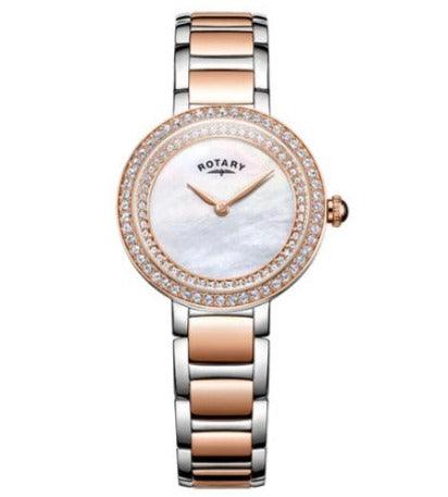Rotary Cocktail Watch Ladies Two-Tone Crystal LB05086/41L - WatchStatus Ltd