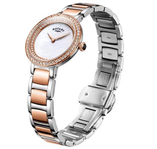 Rotary Cocktail Watch Ladies Two-Tone Crystal LB05086/41L - WatchStatus Ltd