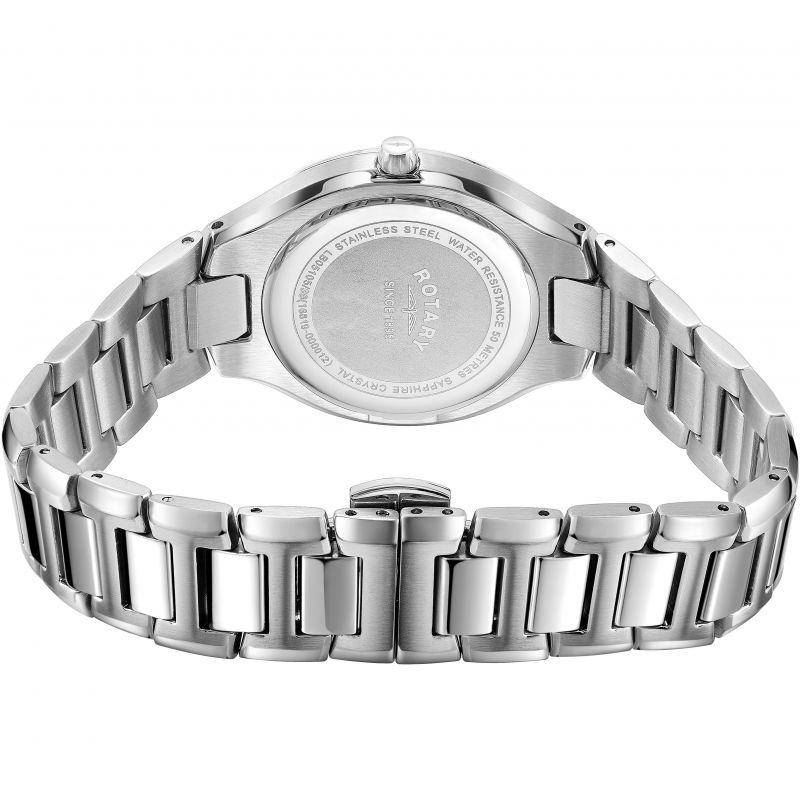 Rotary Kensington Watch Ladies Silver with Pink Dial LB05105/39 - WatchStatus Ltd