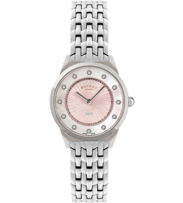 Rotary Ultra Slim Watch Ladies Silver Crystal LB08000/02 - WatchStatus Ltd